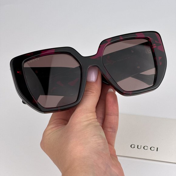 Gucci GG0956S 008 Sunglasses Havana Violet Brown Cat Eye Unisex GG 0956S main image 8